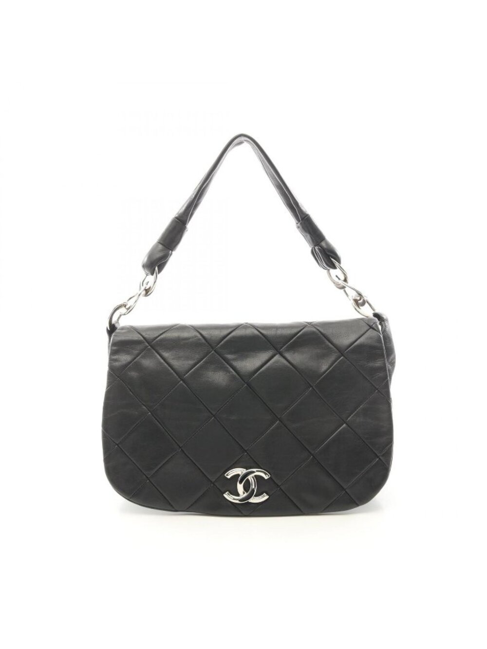 Chanel Shoulder Bag Quilted Black Lambskin